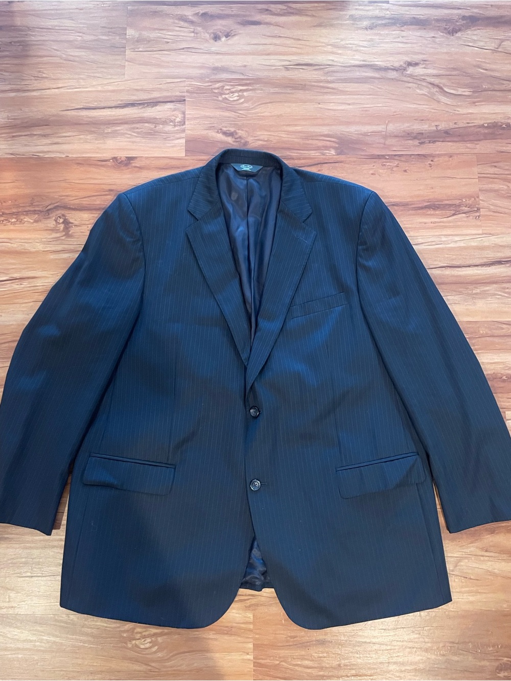 Pronto Uomo Men's Navy Pinstripe Suit Jacket, Size 46 100% Wool